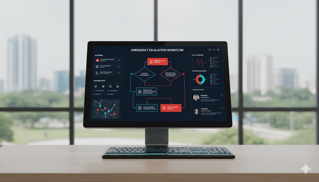 Emergency escalation workflow diagram