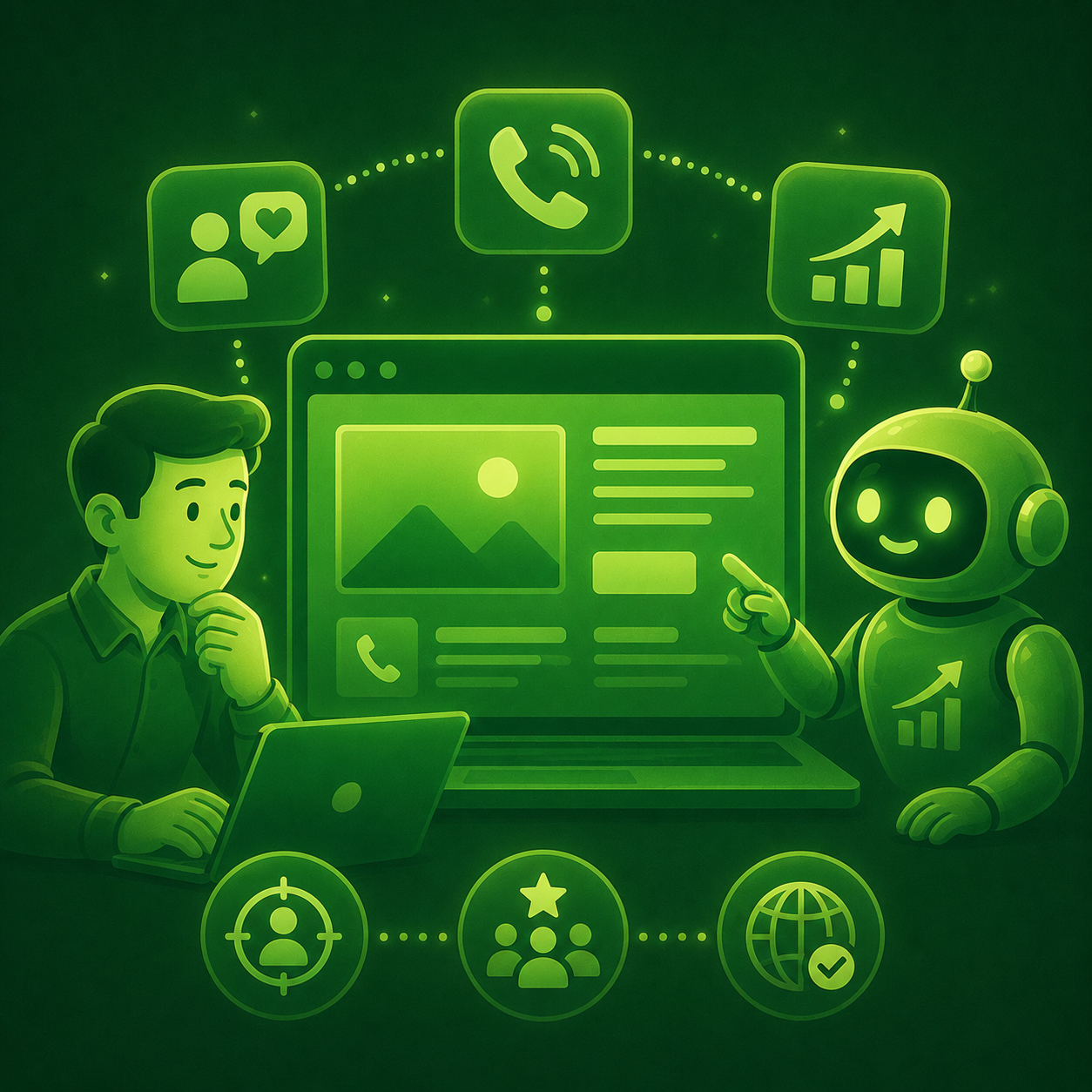 Human and AI refining a live website that drives engagement and growth
