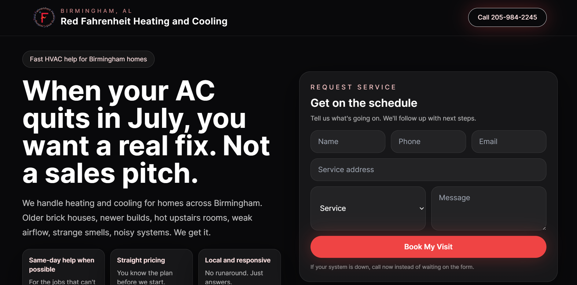 Red Fahrenheit Heating and Cooling