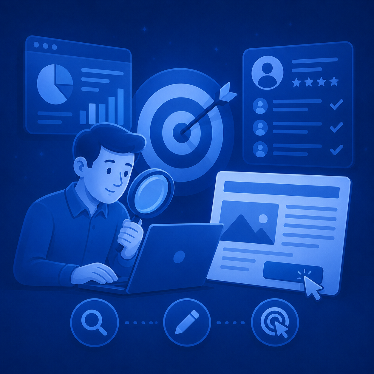 Research and AI collaboration on targeted website copy and local search messaging